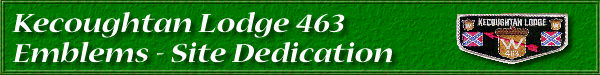 Kecoughtan Lodge 463 Emblems - Site Dedication